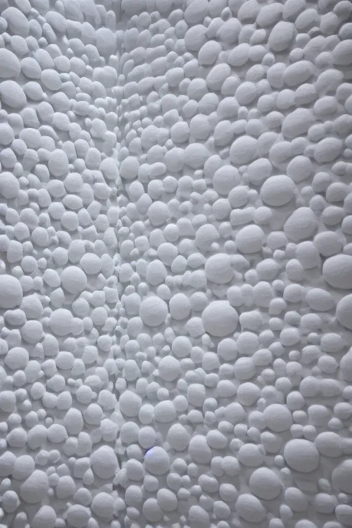 Prompt: white abstract blob shapes by daniel arsham and raoul marks, smooth, all white features on a white background