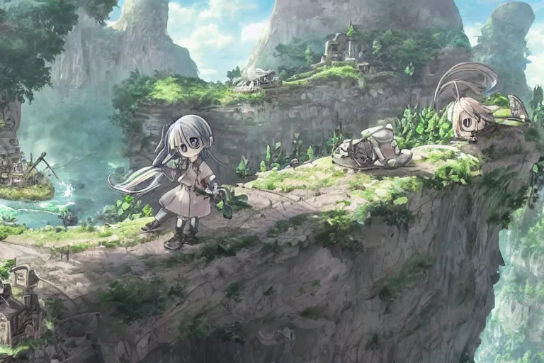 Prompt: made in abyss concept art