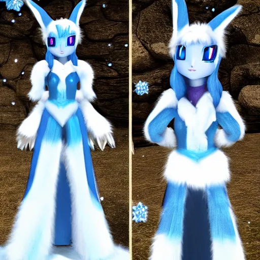 Image similar to A Glaceon ice princess