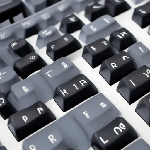 Image similar to Isometric product marketing photo of a beautiful keyboard designed by Dieter Rams