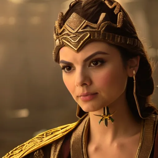 Image similar to victoria justice as princess padme in star wars episode 3, 8 k resolution, cinematic lighting, anatomically correct