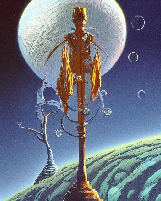 Image similar to masterpiece book cover illustration by the great famous sci - fi artist michael whelan.