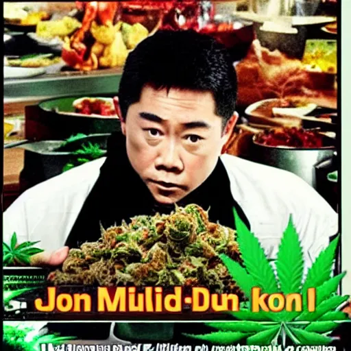 Image similar to Jet Li cannabis mukbang iron chef 1996 DVD rip
