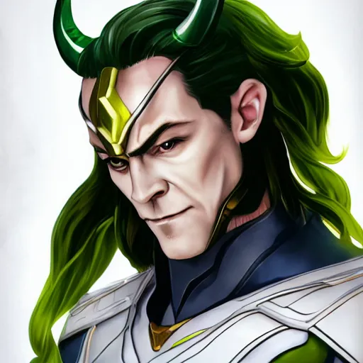 Image similar to Loki portrait, anime style, intricate, detailed, photorealistic, trending on artstation, studio lighting, 4k, 8k