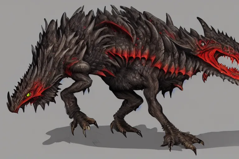 Image similar to Concept art of a warhammer Chaos Raptor. 8k