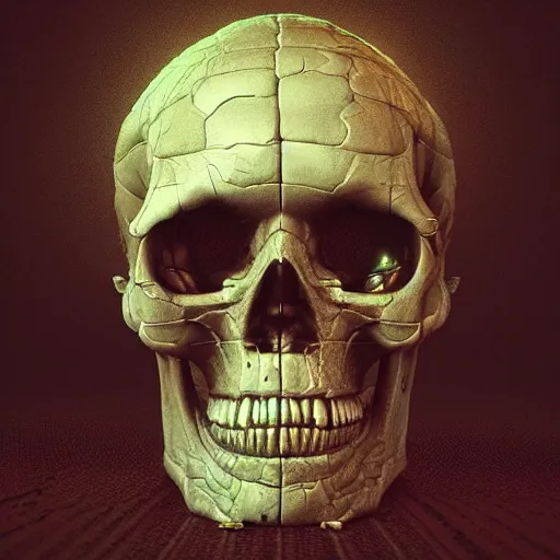 Image similar to portrait_of_a_melting_skull._intricate_abstract._intricate_artwork._by_Tooth_Wu_wlop_beeple_dan_mumford._octane_render_trending_on_artstat