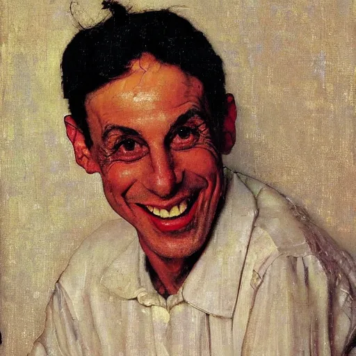 Prompt: portrait of yossi benayoun smiling by norman rockwell