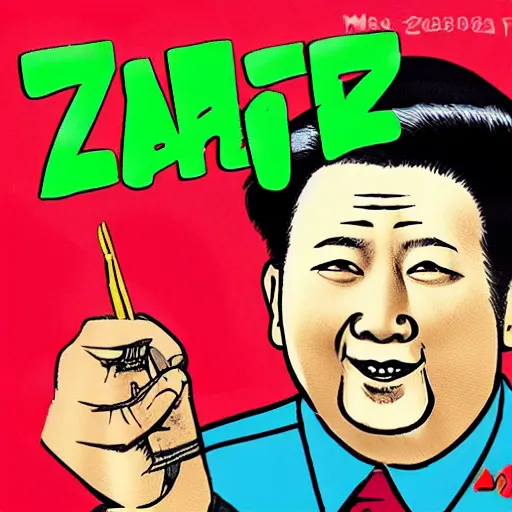 Image similar to mao zaedong in the style of alfred e neumann from mad magazine