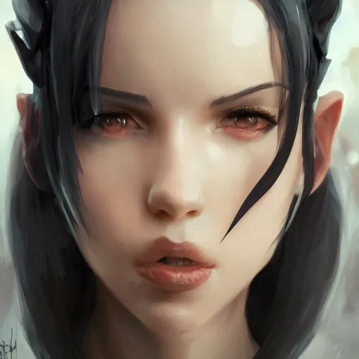 Image similar to kerli koiv as tifa lockhart, character headshot concept art, sharp, digital matte painting, art by artgerm, greg rutkowski, wlop, dramatic lighting, trending on artstation