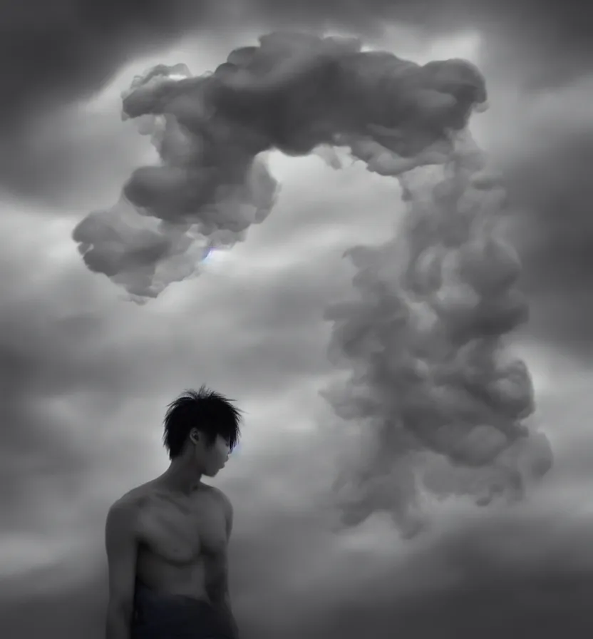 Image similar to third prince myth clouds, smoke by chen uen yoji shinkawa 8 k photoreal rich detail photography