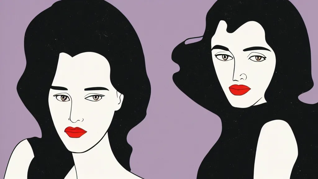 Prompt: A decent young girl portrait by Patrick Nagel.