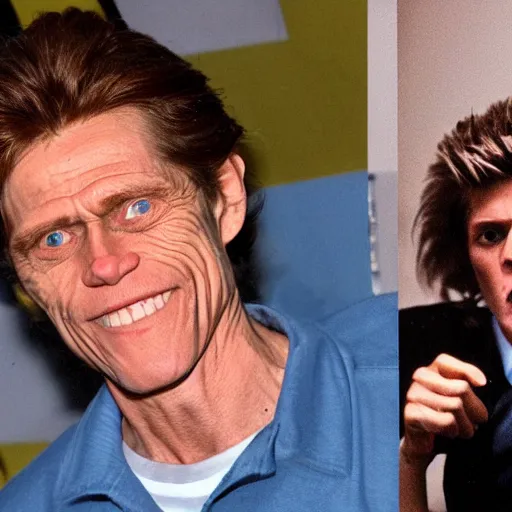 Image similar to willem dafoe as a 9 0 s school bully