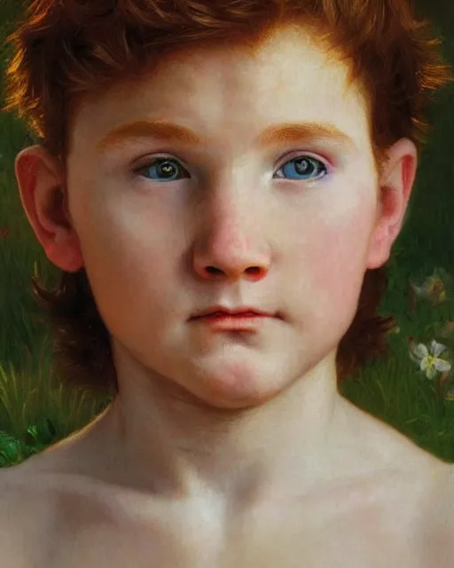 Prompt: beautiful glorious realistic oil painting of young conan 0'brien, bokeh, baroque style by bouguereau, sunset, highly detailed, 8 k intricate