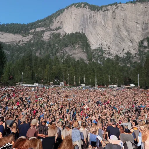 Image similar to the doors playing a show carved into a mountain