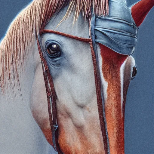 Prompt: a colored pencil drawing of an horse by natalia rojas and ana maria martinez jaramillo adonna khare and marco mazzoni and diego fazio and dirk dzimirsky, wide angle, full horse, pastel color, wingspan style, highly detailed, realistic graphite, artstation, 4 k, realism, photorealism, fine art