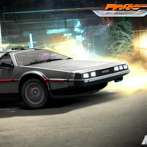 Prompt: DeLorean DMC-12 from NFS Underground, game screenshot