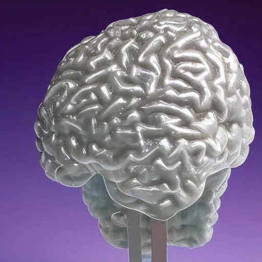 Prompt: a crystal cast sculpture of a brain