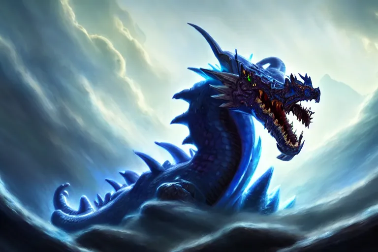 Prompt: [ important ] amazing portrait of the cloud serpent dragon of thunder ], hearthstone splash art, deiv calviz, splash art, natural light, elegant, intricate, fantasy, atmospheric lighting, by greg rutkowski, hearthstone splash art, hd wallpaper, ultra high details, cinematic composition, professional master piece made in one year