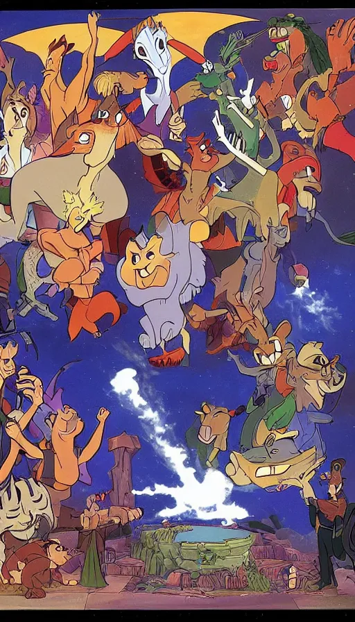 Image similar to the end of the world, by don bluth