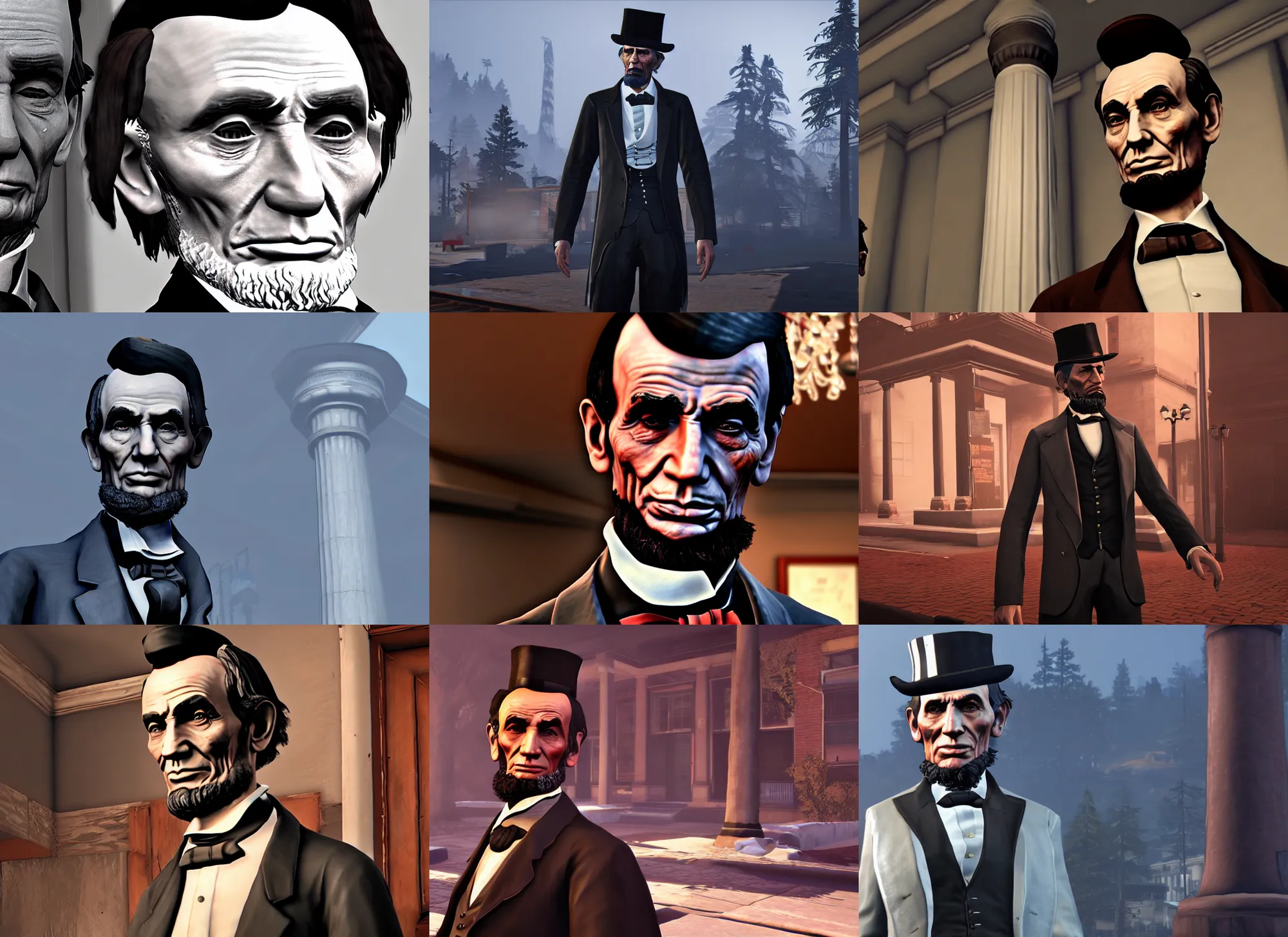 Prompt: president abraham lincoln in life is strange, ps 4