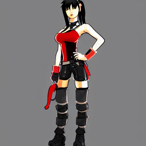 Image similar to stylised 2d tifa lockhart