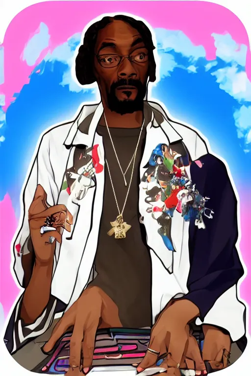 Image similar to Portrait of Snoop Dogg Johnson as hololive vtuber anime