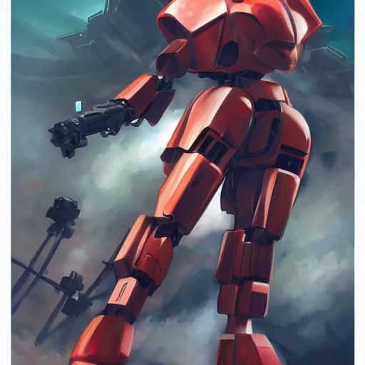 Prompt: combat mecha by fiona staples, fernando botero