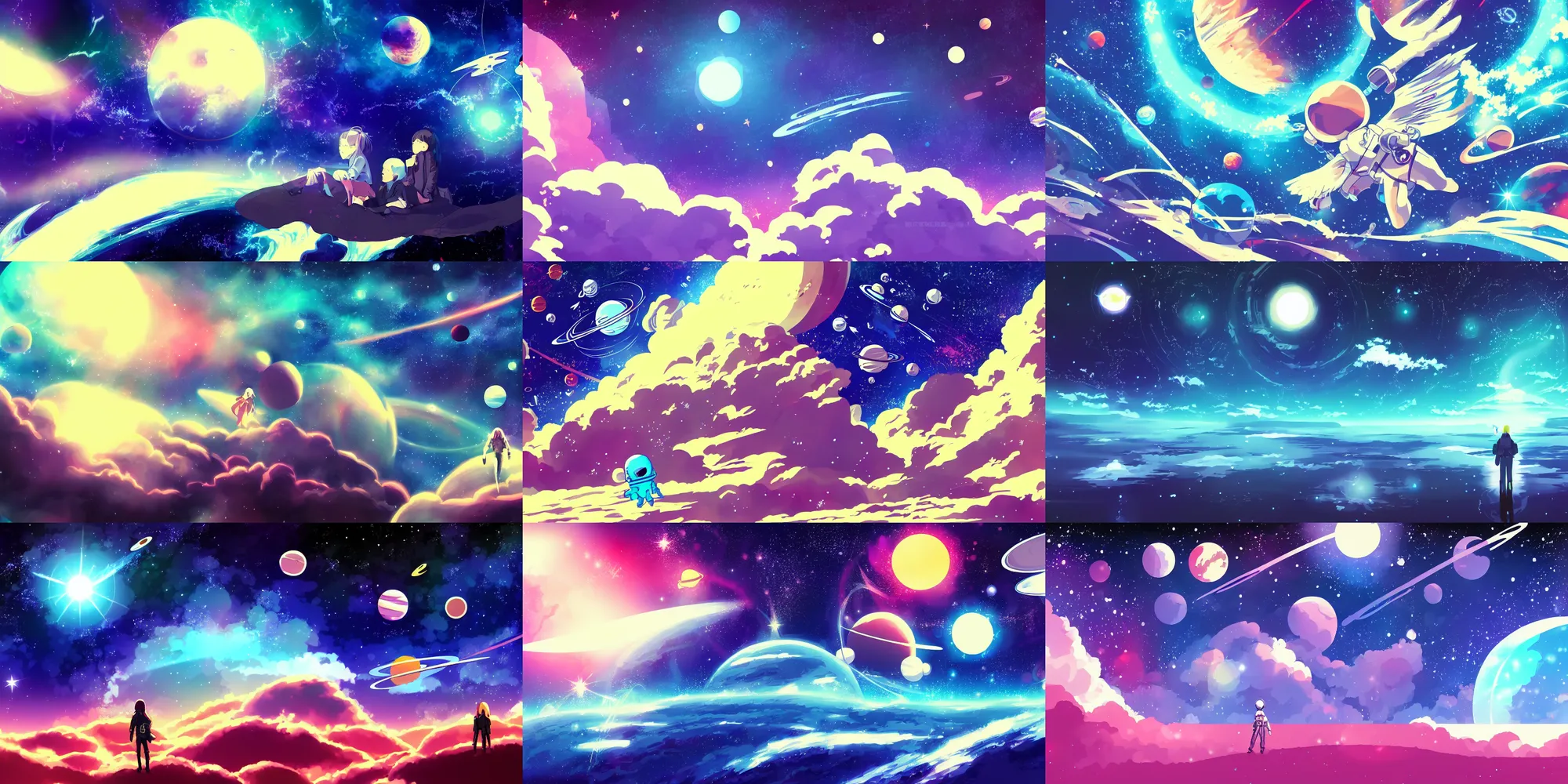 Premium AI Image | Cosmic explosion in space anime style