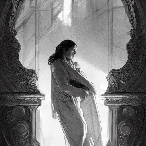 Prompt: beautiful lifelike award winning pencil illustration of the prophet joseph smith trending on art station artgerm greg rutkowski alphonse mucha cinematic atmospheric