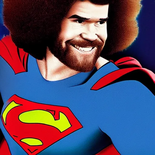 Image similar to Bob Ross as superman