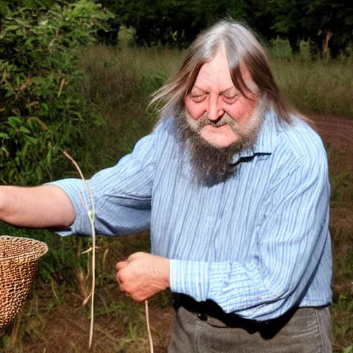 Prompt: robert wyatt shaking hands with a friendly spider, style of shleep by robert wyatt