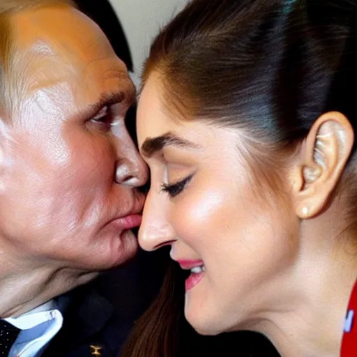 Image similar to kareena kapoor kissing putin