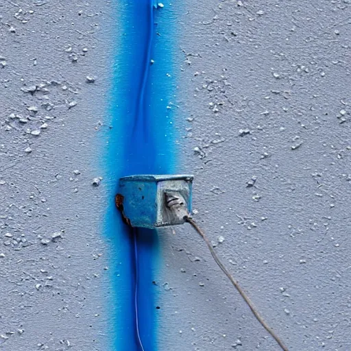 Prompt: dripping electrical blue paint across the shape of a female