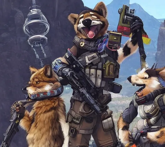 Prompt: furries in apex legends