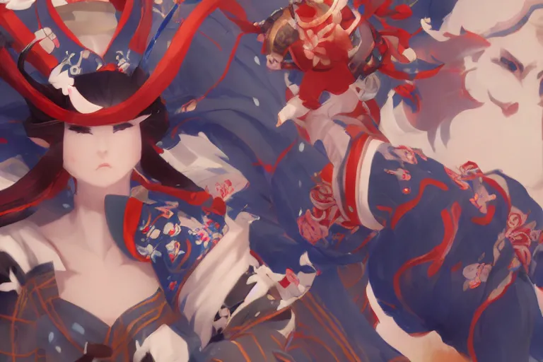 Prompt: しゅてんどうじ in Onmyoji detailed art, artstation, by Zeronis, by Bo Chen, by Alex Flores