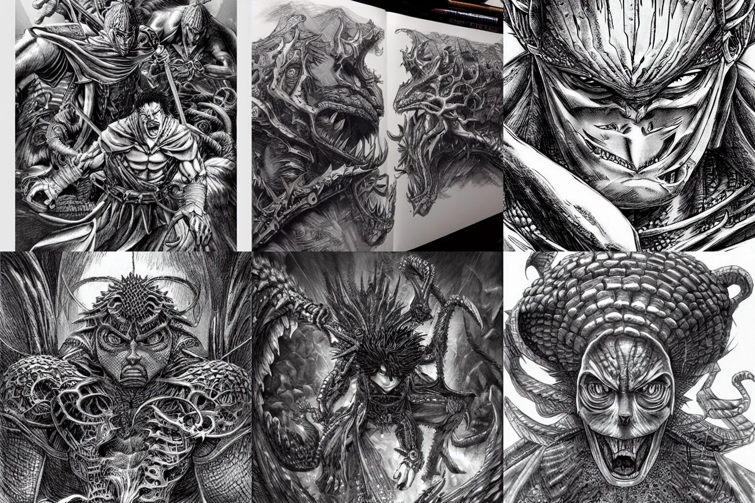 Prompt: stunning concept art by kentaro miura, hyper-detailed