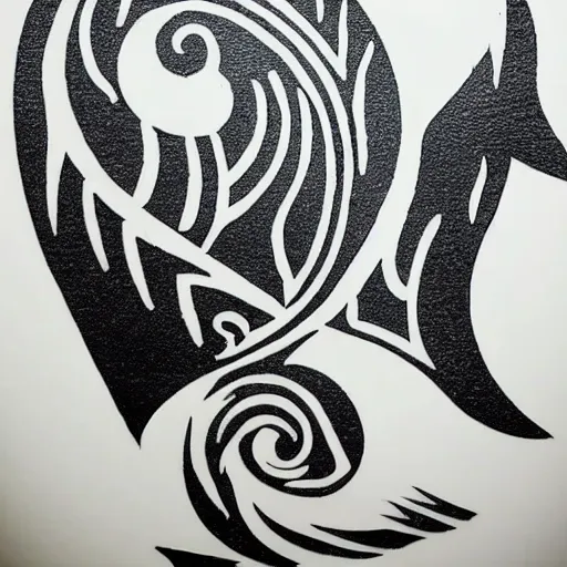 Image similar to tattoo design, stencil, whale