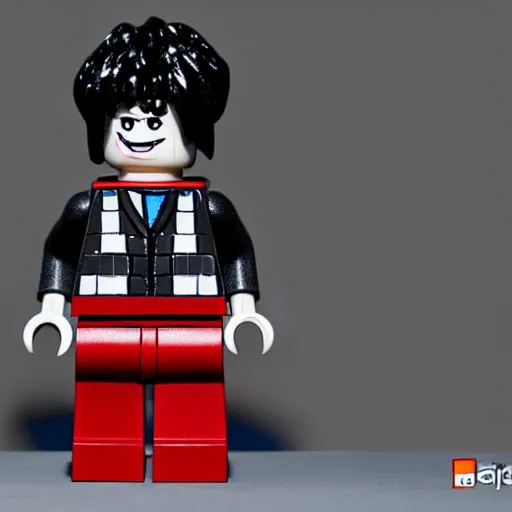 Prompt: studio photo of robert smith as lego minifigure, photorealistic, detailed, studio lighting, 4 k