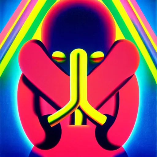 Image similar to logo by shusei nagaoka, kaws, david rudnick, airbrush on canvas, pastell colours, cell shaded, 8 k