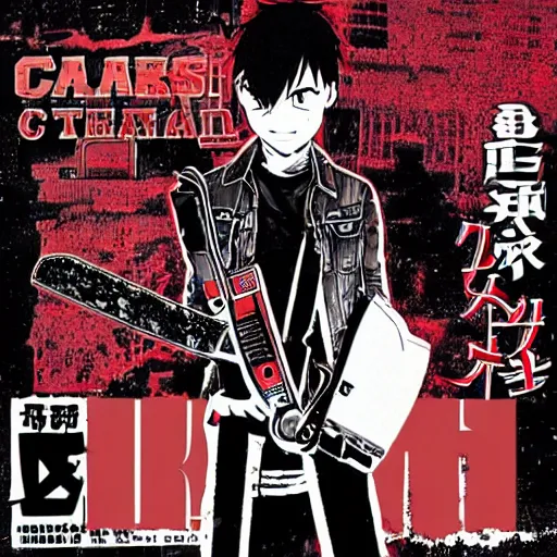 Image similar to Chainsaw Man manga panel as album cover