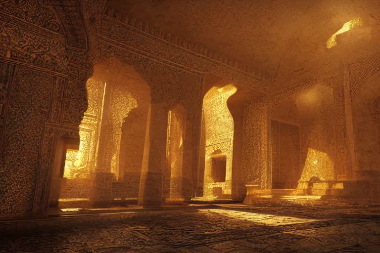 Image similar to the most amazing dream you ever had about ancient persia, hyper realistic, ambient lighting, concept art, intricate, hyper detailed, smooth, dynamic volumetric lighting, octane, cinematic