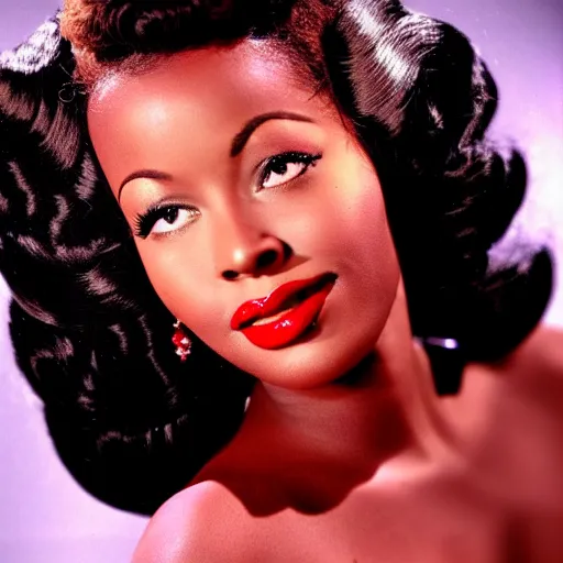 Image similar to photo of a beautiful 1 9 5 0 s black actress