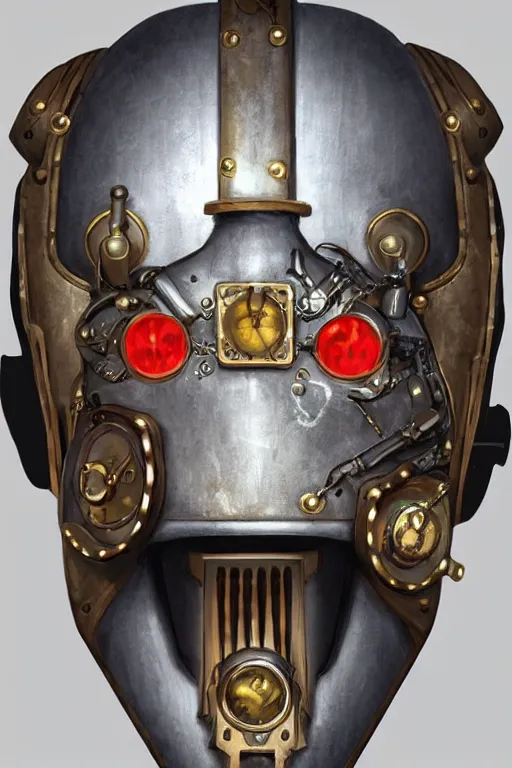 Image similar to steampunk helmet fantasy art mask robot ninja stylized digital illustration sharp focus, elegant intricate digital painting artstation concept art global illumination ray tracing advanced technology chaykin howard and campionpascale and cooke darwyn and davis jack