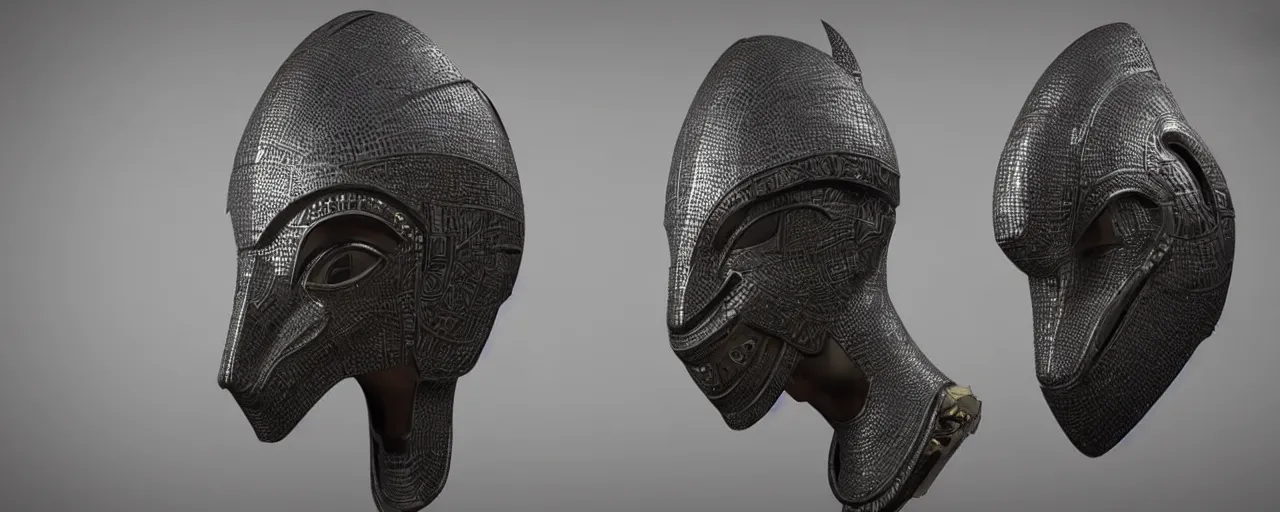 Prompt: futuristic cyberpunk african senufo mask, highly detailed, very powerful, photorealistic camera shot, bright studio setting, studio lighting, crisp quality and light reflections, unreal engine 5 quality render