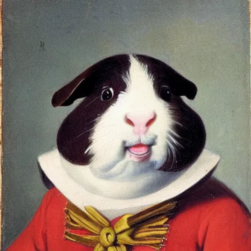 Image similar to a guinea pig, 1 7 0 0 s portrait, sailor uniform