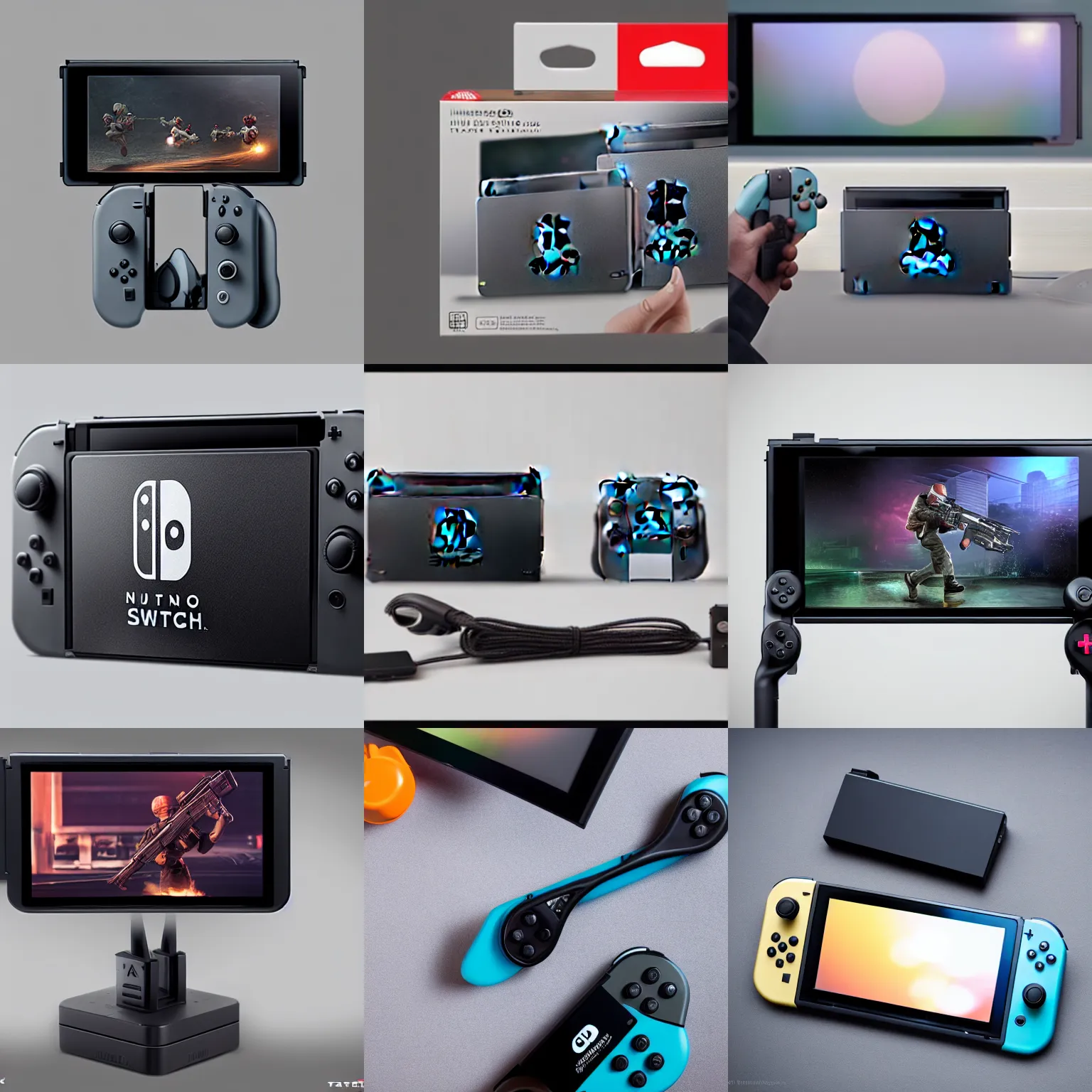 Prompt: ( ( ( ak - 4 7 ) ) ) designed by nintendo as a controller for nintendo switch, studio lighting, product photography