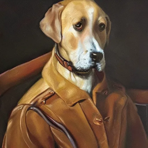 Image similar to an oil painting of dog general in the style of Rubens