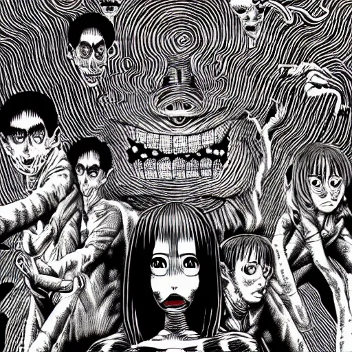 Prompt: monstrosity by junji ito
