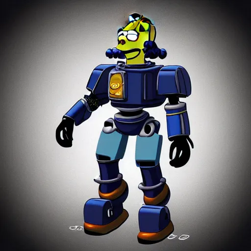 Prompt: “homer simpson as a gigantic humanoid battle mecha, Jaeger, 3d render, digital art”