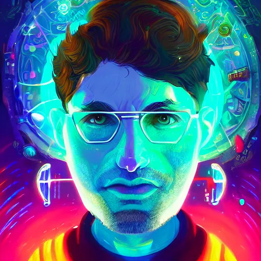 Image similar to skill magic geek inside matrix deepdream radiating a glowing aura stuff loot legends stylized digital illustration video game icon artstation lois van baarle, ilya kuvshinov, rossdraws,